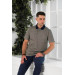 Nehi̇r By Faruk Ülker Polo Neck Pocketed Patterned Mercerized Superfine Cotton Men's T-Shirt