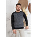 Nehir By Faruk Ülker Black Collar Regular Fit Men's Knitwear Sweater