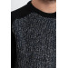 Nehir By Faruk Ülker Black Collar Regular Fit Men's Knitwear Sweater