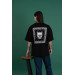 Oversized Printed Zero Collar Combed Men's T-Shirt