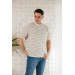 Oversized Striped Bicycle Collar Linen Summer T-Shirt