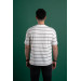 Oversized Striped Zero Collar Men's Combed Combed T-Shirt