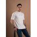 Oversized Striped Zero Collar Men's Combed Combed T-Shirt