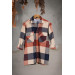 Oversized Plaid Double Pocket Men's Thick Luster Shirt