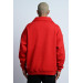 Oversized Zipper Collar Kangaroo Pocket Inner Fleece 3 Thread Men's Sweatshirt