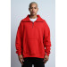 Oversized Zipper Collar Kangaroo Pocket Inner Fleece 3 Thread Men's Sweatshirt