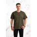 Oversized Front Printed Cotton Basic Men's Combed T-Shirt