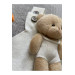 Teddy Bear Detailed Adjustable Strap Knitwear Slippers