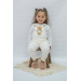 Teddy Bear Detail Buttoned Adjustable Strap Knitwear Overalls Jumpsuit