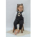 Teddy Bear Detail Buttoned Adjustable Strap Knitwear Overalls Jumpsuit