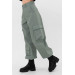 Trousers Water Green Pocket Detailed Parachute Fabric Leg Laced