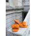 Patina Orange Bow Women Heeled Slippers