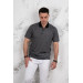 Polo Neck Pocket Classic Cut Patterned Men's T-Shirt