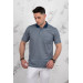 Polo Neck Pocket Classic Cut Patterned Men's T-Shirt