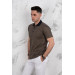 Polo Neck Pocket Classic Cut Patterned Men's T-Shirt