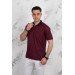 Polo Neck Pocket Classic Cut Patterned Men's T-Shirt