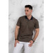 Polo Neck Pocket Classic Cut Patterned Men's T-Shirt