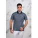 Polo Neck Pocket Classic Cut Patterned Men's T-Shirt