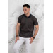 Polo Neck Pocket Classic Cut Patterned Men's T-Shirt