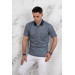 Polo Neck Pocket Classic Cut Patterned Men's T-Shirt