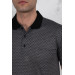 Polo Neck Pocket Classic Cut Patterned Men's T-Shirt