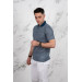 Polo Neck Pocket Classic Cut Patterned Men's T-Shirt