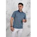 Polo Neck Pocket Classic Cut Patterned Men's T-Shirt