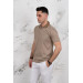 Polo Neck Pocket Classic Cut Patterned Men's T-Shirt