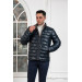 Regular Fit Stand Up Collar Lined Quilted Men's Coat