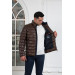 Regular Fit Stand Up Collar Lined Quilted Men's Coat