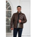 Regular Fit Stand Up Collar Lined Quilted Men's Coat