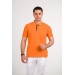 Regular Fit Men's Zipper Detailed Polo Collar Cotton T-Shirt