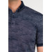 Men's Slimfite Polo Collar Lycra Patterned T-Shirt