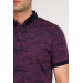 Men's Slimfite Polo Collar Lycra Patterned T-Shirt