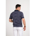 Men's Slimfite Polo Collar Lycra Patterned T-Shirt