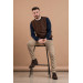 San&Fa Knitwear Zero Collar Regular Fit Patterned Men's Knitwear Sweater