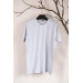 Zero Collar Plus Size Striped Combed Men's T-Shirt