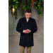 Double Breasted Pointed Collar Herringbone Cashmere Regular Fit Men's Coat