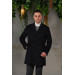 Double Breasted Pointed Collar Herringbone Cashmere Regular Fit Men's Coat