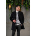 Double Breasted Pointed Collar Herringbone Cashmere Regular Fit Men's Coat