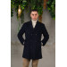 Double Breasted Pointed Collar Herringbone Cashmere Regular Fit Men's Coat