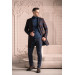 Sir Slimfite Cashmere Wool Plaid Single Pleated Men's Coat