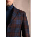 Sir Slimfite Cashmere Wool Plaid Single Pleated Men's Coat