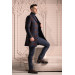 Sir Slimfite Cashmere Wool Plaid Single Pleated Men's Coat