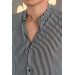 Slim Fit Judiciary Collar Striped Lycra Men's Summer Shirt
