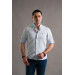 Slimfith Men's Shirt With Collar Buttons With Folding Long Sleeve