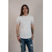 Slimfit Printed Zero Collar Men's Combed Cotton T-Shirt