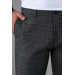 Slim Fit Elastic Waist Checkered Fabric Pants