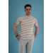 Slimfit Striped Knitted Cotton Men's T-Shirt