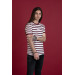 Slimfit Striped Zero Collar Men's Combed Combed T-Shirt